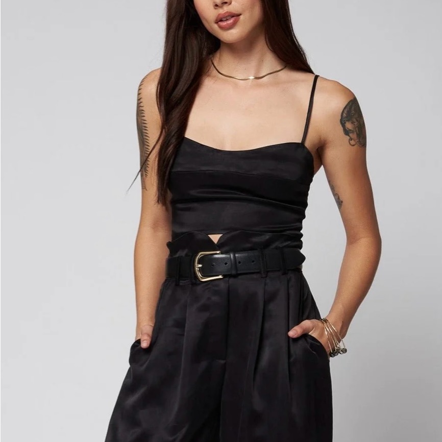 Revolve Stillwater Cupro Silky Le Bra Top (Xs, Black)